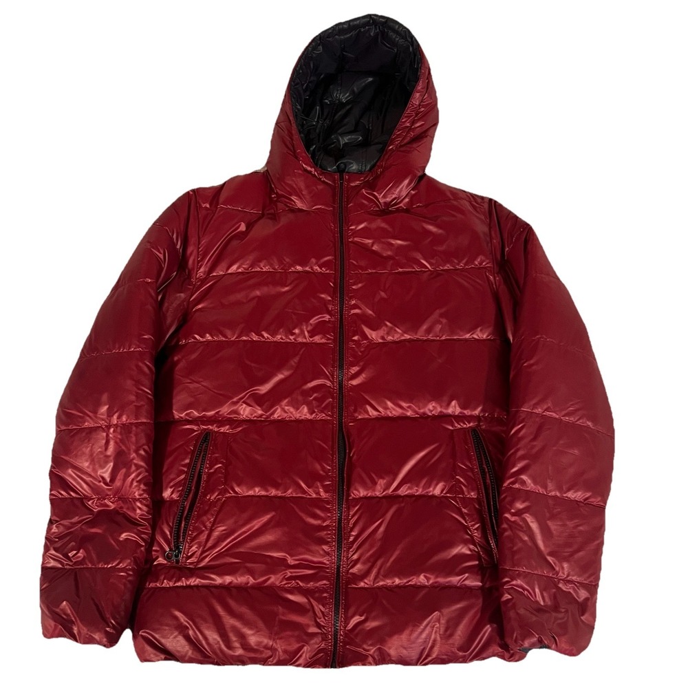 Point Zero Jacket Scuba‎ Hood Insulated Reversible Men's Medium Ski Hiking Grey